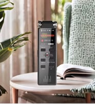 Ultratekno 32 GB Premium Yeni Model Led Ekranlı Çift Mikrofonlu Profesyonel Ses Kayıt Cihazı TÜRKÇE MENÜLÜ (Siyah)