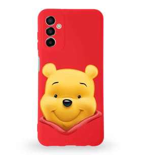 Samsung Galaxy M13 Uyumlu Lansman Kılıf Altı Kapalı İçi Kadife  Winnie-B Tasarımlı  Kapak (Şeffaf)