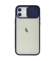 Apple İphone 12 Kılıf Palm Buzlu Kamera Sürgülü Silikon - Lacivert