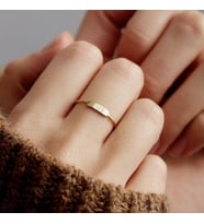 Kişiye Özel 925 Ayar Gümüş 2 Harf Kalp Detaylı Yüzük (Gold)