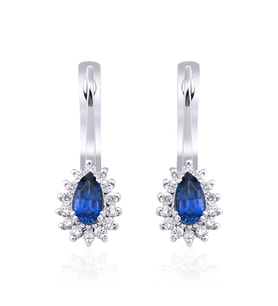 0.75 Karat Safir Pırlanta Küpe