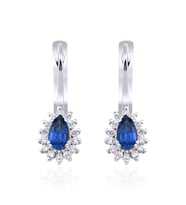 0.75 Karat Safir Pırlanta Küpe