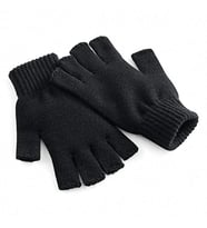 Siyah Parmaksız Kesik Yarım Parmak Eldiven Kadın Erkek Çocuk (Unisex) Örgülü