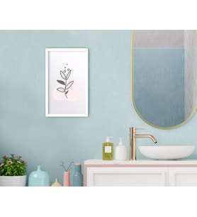 BK Home Banyo Dekoratif Ahşap Beyaz Çerçeveli Tablo-17