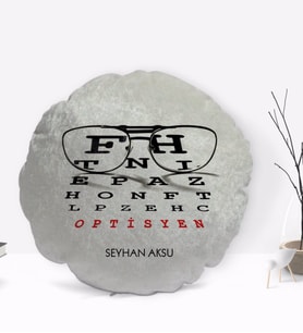 BK Gift Kişiye Özel İsimli Optisyen Tasarımlı Dekoratif Kırlent Yastık-1