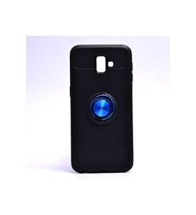 Samsung Galaxy J6 Plus Uyumlu Kılıf Zore Ravel Silikon Kapak (Siyah-Mavi)