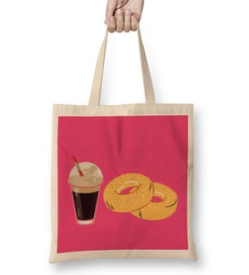 Funny coffee drinKs Art lover Gift Quote - Vintage Retro Rainbow Style Bez Çanta Uzun Saplı