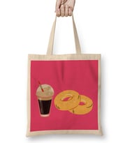 Funny coffee drinKs Art lover Gift Quote - Vintage Retro Rainbow Style Bez Çanta Uzun Saplı