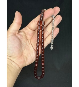 TOZ KEHRİBAR TESBİH KAHVERENGİ RENKLİ KAPSÜL KESİM 10,5MMX8,5 T-587 (Çok Renkli)