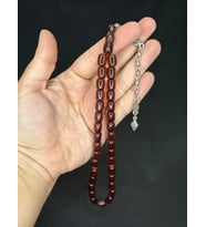 TOZ KEHRİBAR TESBİH KAHVERENGİ RENKLİ KAPSÜL KESİM 10,5MMX8,5 T-587 (Çok Renkli)