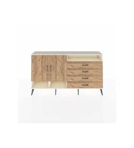 Arges Konsol 5 Raflı 4 Çekmeceli 2 Kapaklı 176x30x99 Aytaşı-Çam