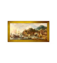 Manzara Temalı Kanvas Tablo 80 x 110 cm Gold Çerçeve