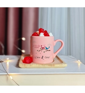 I Love You Everyday Tasarımlı Kişiye Özel Pembe Türk Kahvesi Fincanı