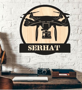 Kişiye Özel Drone Temalı Ahşap Duvar Tablo