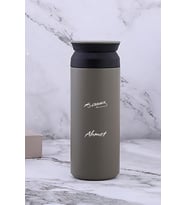 Kişiye Özel 500 ML Paslanmaz Çelik İmza Baskılı Termos  8 Saat Isı Koruma  Kahve ve Çay Termosu (Bej)