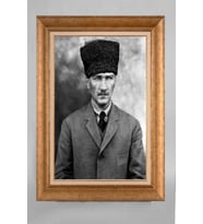 Çerçeveli Paspartulu Atatürk Tablo a746 (Gold)