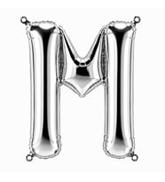 M Harfi Folyo Balon Gümüş Rengi (76 cm)