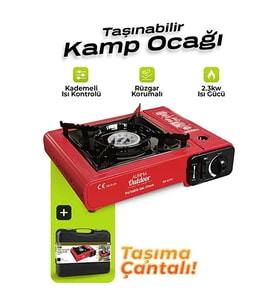 Portatif Kamp Ocağı 2.3kw Taşınabilir Tekli Gazlı Ocak Rüzgar Geçirmez