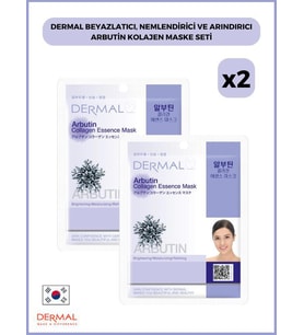 Dermal Beyazlatıcı, Nemlendirici Ve Arındırıcı Arbutin Kolajen Maske Seti 2 Adet