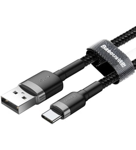 Halo, 3.0 A USB-A & USB-C Şarj & Data Aktarım Kablosu, 1 Metre, Siyah