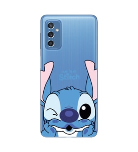 Samsung Galaxy M52 Uyumlu We Love Stitch Desenli Şeffaf Telefon Kılıfı