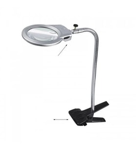 Northcity 90mm LED'li Masaüstü Büyüteç 6 Kat Yakınlaştırma, Ayarlanabilir Metal Hortum, Mandallı