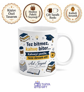 Akademik Hayat Yazılı Komik Baskılı Kupa Bardak Hediye Porselen Mug