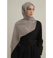 Lyocell Naia Kare Monogram Şal 6 (Gri)