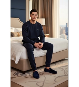 Erkek Nakışlı Sweatshirt ve Eşofman Altı Ev Giyim Takımı Fonksiyonel Dayanıklı Kaliteli Şık