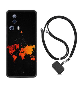 Xiaomi Mi 13 Lite Kılıf Silikon Boyun Askılı İpli Desenli Silikon İz Bırakan Uçak 1778