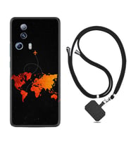 Xiaomi Mi 13 Lite Kılıf Silikon Boyun Askılı İpli Desenli Silikon İz Bırakan Uçak 1778