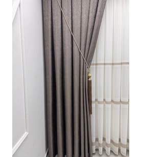 NİVEMESHOME ELİS TOPRAK FON PERDE 1/3 SIK PİLELİ PERDE APM