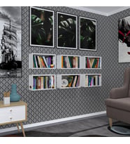 Kenzlife duvar rafı kitaplık hülas byz 022*039*13 altılı duvara asma aparatlıdır 6 adet