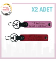 Kırmızı-Pembe, İsme Özel 01 Adanalı İçin Hediye Şık ve Anlamlı Hatıra Tasarım 2'li Anahtarlık Takım