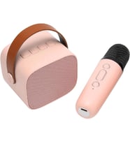 Taşınabilir Hoparlör K1PRO Kablosuz Çift Dahili Manyetik Hoparlörler Mini Karaoke Makinesi Uzun Pil Ömrü 3.5mm AUX Seyahat Için Pembe
