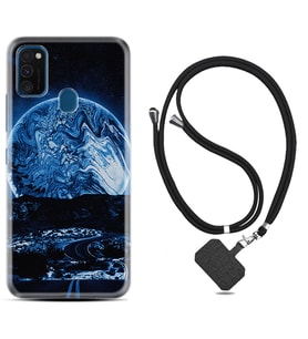 Samsung M21 M22 M23 M30 M31S M32 Kılıf Boyun Askılı Silikon Mavi Gece 1605