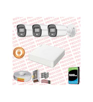 Provzen Hikvision 3'lü Full HD Güvenlik Kamerası Set 7/24 Renkli, Mikrofonlu, Olay Anında Bildirim