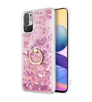 Microsonic Xiaomi Redmi Note 10 5G Kılıf Glitter Liquid Holder Pembe