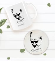 BK Gift Kişiye Özel Atatürk Temalı Beyaz Kupa Bardak ve Yuvarlak Ahşap Bardak Altlığı Hediye Seti -25