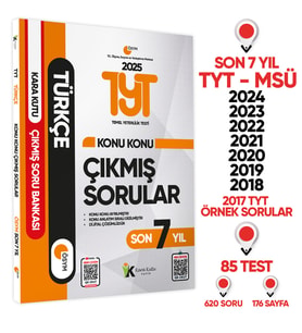 2025 YKS-TYT Türkçe Karakutu ÖSYM Çıkmış Soru Bankası Video/PDF Çözümlü Konu Konu Son 7 Yıl