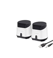 Minimalist Beyaz Masaüstü Hoparlör 1+1 USB 3.5mm