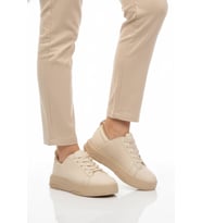 Ayakmod Bej Kalın Taban Bağcıklı Unisex Spor Ayakkabı OZ-03 Z