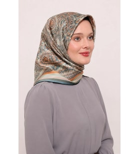 Lesscarves Pamuk İpek Eşarp Etnik Desenli LS2205