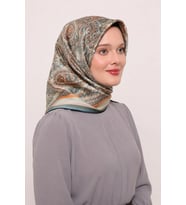 Lesscarves Pamuk İpek Eşarp Etnik Desenli LS2205