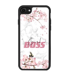iPhone SE (2020) Uyumlu Sakura Girl Boss Tasarımlı Glossy Telefon Kılıfı