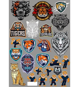 Kaplan ve Aslanlar Sticker Set 25 Parça Telefon, Tablet, Defter, Laptop Sticker