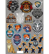 Kaplan ve Aslanlar Sticker Set 25 Parça Telefon, Tablet, Defter, Laptop Sticker