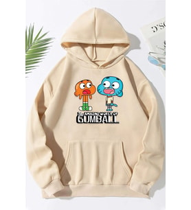Unisex Gumball Baskılı Sweatshirt (Bej)
