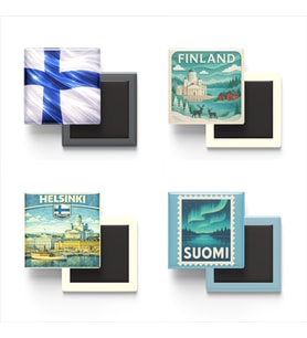 Buzdolap Magnetleri - Finlandiya Helsinki - Finland - 4'lü Set Magneti