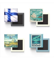 Buzdolap Magnetleri - Finlandiya Helsinki - Finland - 4'lü Set Magneti